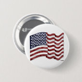 Amerikaanse vlag met houtwaren ronde button 5,7 cm (Voorkant /achterkant)