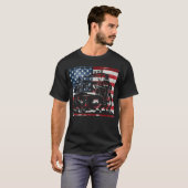 Amerikaanse vlag met Jeep Grille T-Shirt Jeep Love (Voorkant volledig)