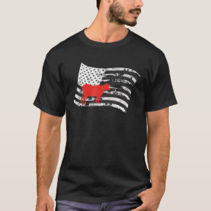 Amerikaanse Vlag Met Koe Vintage Uiterlijk Uitspra T-shirt