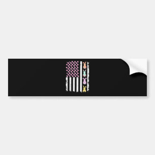 Amerikaanse vlag met konijn voor Pasen Bumpersticker