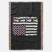 Amerikaanse vlag met konijn voor Pasen Deken (Voorkant Verticaal)