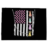 Amerikaanse vlag met konijn voor Pasen Groot Cadeauzakje (Achterkant)