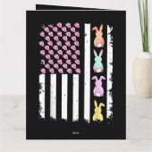 Amerikaanse vlag met konijn voor Pasen Kaart (Achterkant)