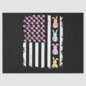 Amerikaanse vlag met konijn voor Pasen Tissuepapier (Voorkant)