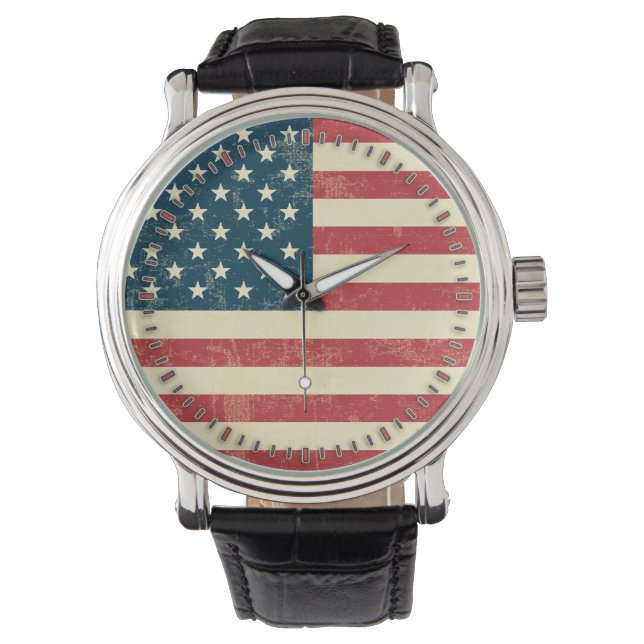 Amerikaanse vlag met kop horloge (Voorkant)