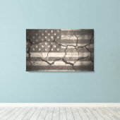 -Amerikaanse vlag met kringloopmuur Canvas Afdruk (Insitu (Houten vloer))