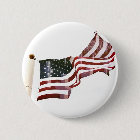 Amerikaanse vlag met kruisingen ronde button 5,7 cm (Voorkant)
