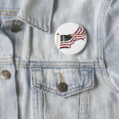 Amerikaanse vlag met kruisingen ronde button 5,7 cm (In situ)