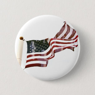 Amerikaanse vlag met kruisingen ronde button 5,7 cm