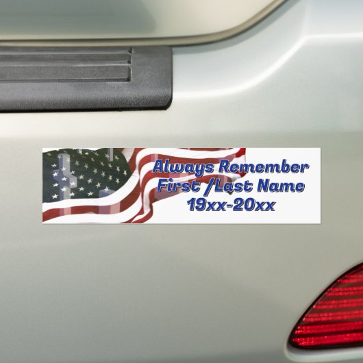 Amerikaanse vlag met kruizen monument bumpersticker (Op auto)