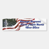 Amerikaanse vlag met kruizen monument bumpersticker (Voorkant)