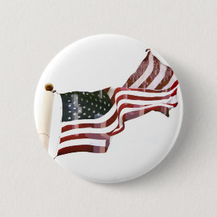 Amerikaanse vlag met kruizen ronde button 5,7 cm