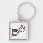 Amerikaanse vlag met kruizen sleutelhanger (Voorkant)