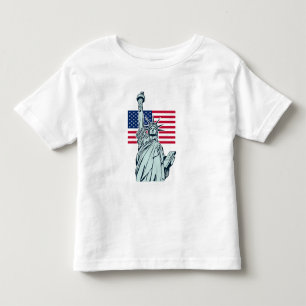 Amerikaanse vlag met Lady Liberty Kinder Shirts