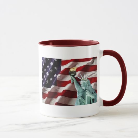 Amerikaanse vlag met Lady Liberty Mok (Rechts)