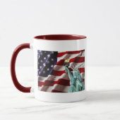 Amerikaanse vlag met Lady Liberty Mok (Links)