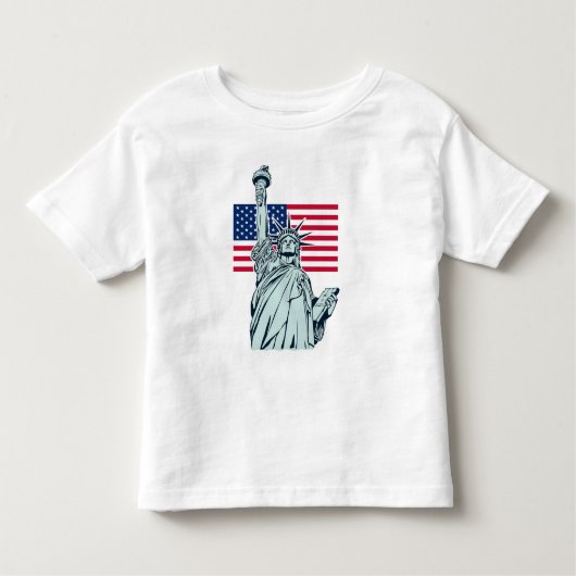 Amerikaanse vlag met Lady Liberty peuter T-shirt (Voorkant)
