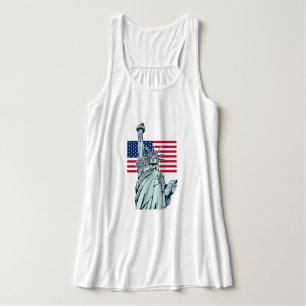 Amerikaanse vlag met Lady Liberty Plus Size Tanktop