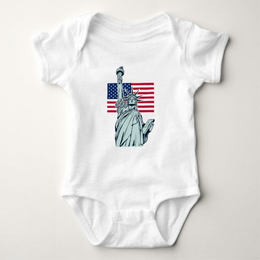 Amerikaanse vlag met Lady Liberty Romper (Voorkant)