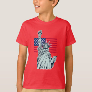 Amerikaanse vlag met Lady Liberty T-Shirt