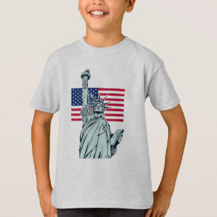 Amerikaanse vlag met Lady Liberty T-Shirt