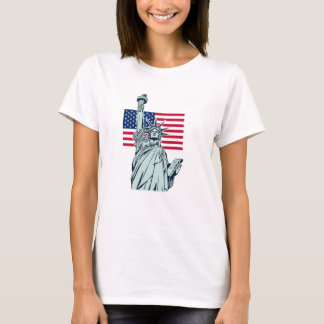 Amerikaanse vlag met Lady Liberty T-shirt