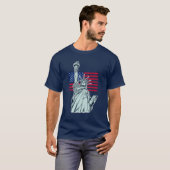 Amerikaanse vlag met Lady Liberty T-Shirt (Voorkant volledig)