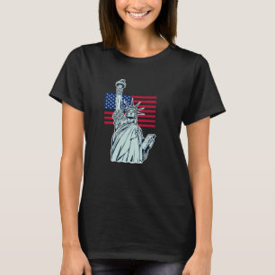 Amerikaanse vlag met Lady Liberty T-Shirt