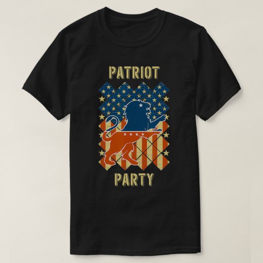  Amerikaanse vlag met leeuw T-shirt (Design voorkant)