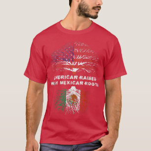 Amerikaanse vlag met Mexicaanse wortels Amerikaans T-shirt