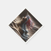 Amerikaanse vlag met militaire laarzen servet (Hoek)