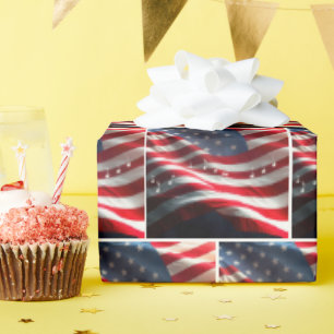 Amerikaanse vlag met muzieknoten cadeaupapier