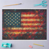 Amerikaanse vlag met Neon Decoupage Tissuepapier (Craft)
