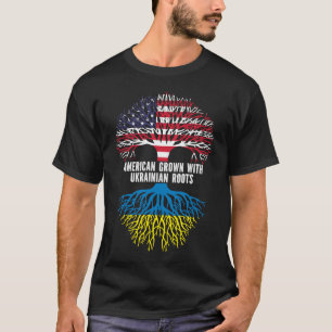Amerikaanse vlag met Oekraïense roet VS vlag T-shirt