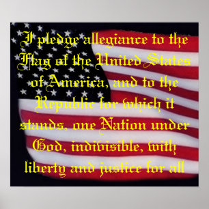Amerikaanse vlag met onderdruk poster