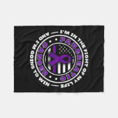 Amerikaanse vlag met Paarse linten voor alvleeskli Fleece Deken (Voorkant (Horizontaal))