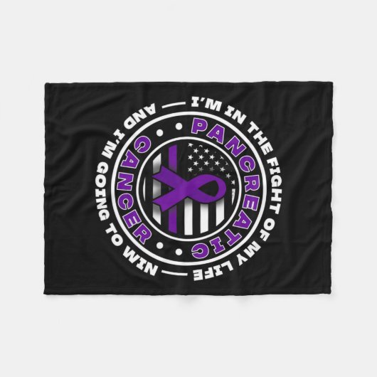 Amerikaanse vlag met Paarse linten voor alvleeskli Fleece Deken (Voorkant (Horizontaal))