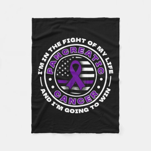 Amerikaanse vlag met Paarse linten voor alvleeskli Fleece Deken (Voorkant)