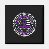 Amerikaanse vlag met Paarse linten voor alvleeskli Magneet (Voorkant)