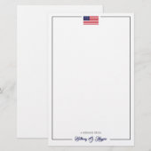 Amerikaanse vlag met patriottische stijl | KANTOOR Briefpapier (Voorkant / Achterkant)