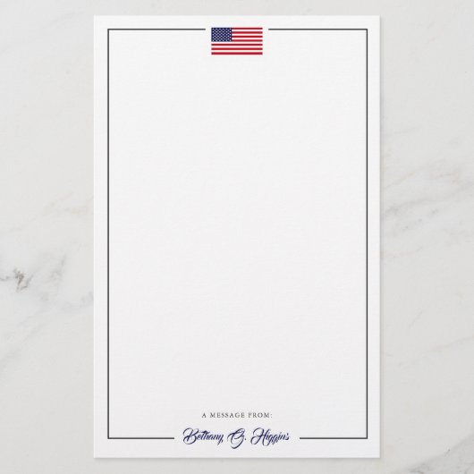 Amerikaanse vlag met patriottische stijl | KANTOOR Briefpapier (Voorkant)