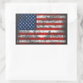 Amerikaanse vlag met patriottische vervorming rechthoekige sticker (Tas)