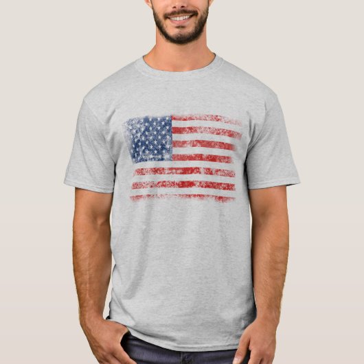 Amerikaanse vlag met patriottische vervorming t-shirt (Voorkant)