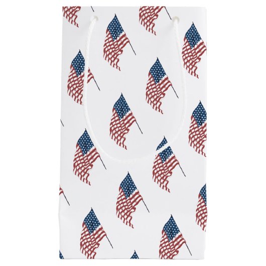  Amerikaanse vlag met patriottische vlag in de win Klein Cadeauzakje (Voorkant)