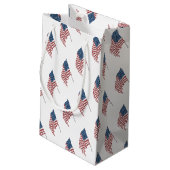  Amerikaanse vlag met patriottische vlag in de win Klein Cadeauzakje (Achterkant Gekanteld)