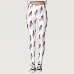  Amerikaanse vlag met patriottische vlag in de win Leggings