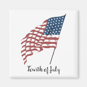 Amerikaanse vlag met patriottische vlag in de win Magneet (Voorkant)