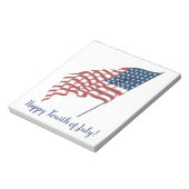 Amerikaanse vlag met patriottische vlag in de win Notitieblok (Linkerzijde)