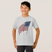  Amerikaanse vlag met patriottische vlag in de win T-shirt (Voorkant volledig)