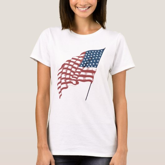 Amerikaanse vlag met patriottische vlag in de win T-shirt (Voorkant)